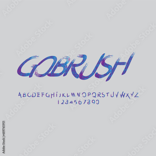font brush with gradient purple color is good to us on your design adv