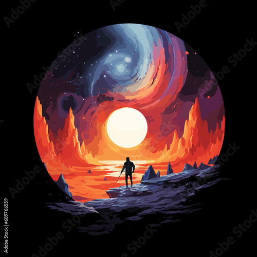 High-Resolution Space T-Shirt Design Digital Downloads POD