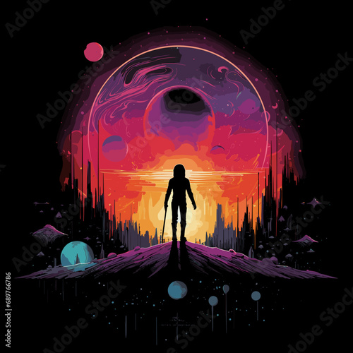 High-Resolution Space T-Shirt Design Digital Downloads POD