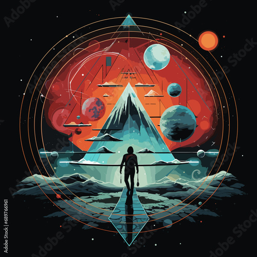 High-Resolution Space T-Shirt Design Digital Downloads POD