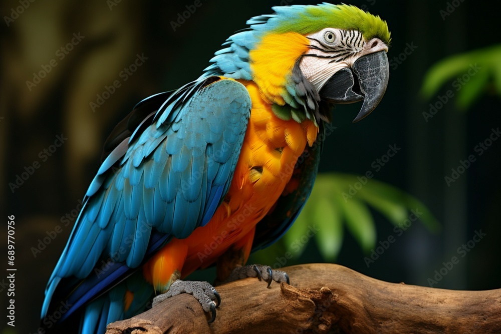 stunning macaw showcasing its vibrant and colorful plumage