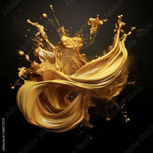 realistic gold color splash 