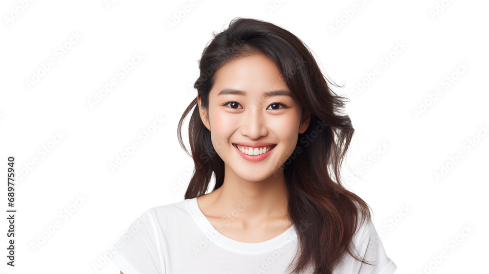 Young japanese woman with a cute smile on her face looking at the camera Young japanese woman with a cute smile on her face looking at the camera