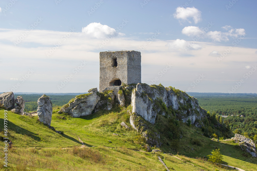 Ruins of medieval castle in Olsztyn -  Eagle's Nest Trail in Olsztyn in Poland
