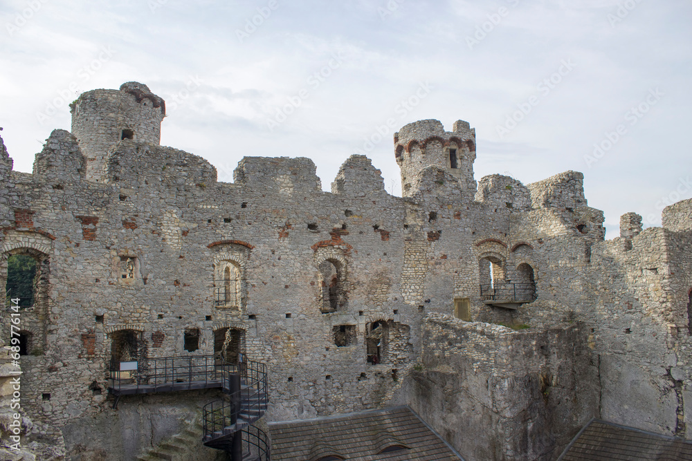 Ruins of medieval castle in Ogrodzieniec -  Eagle's Nest Trail in Ogrodzieniec Poland