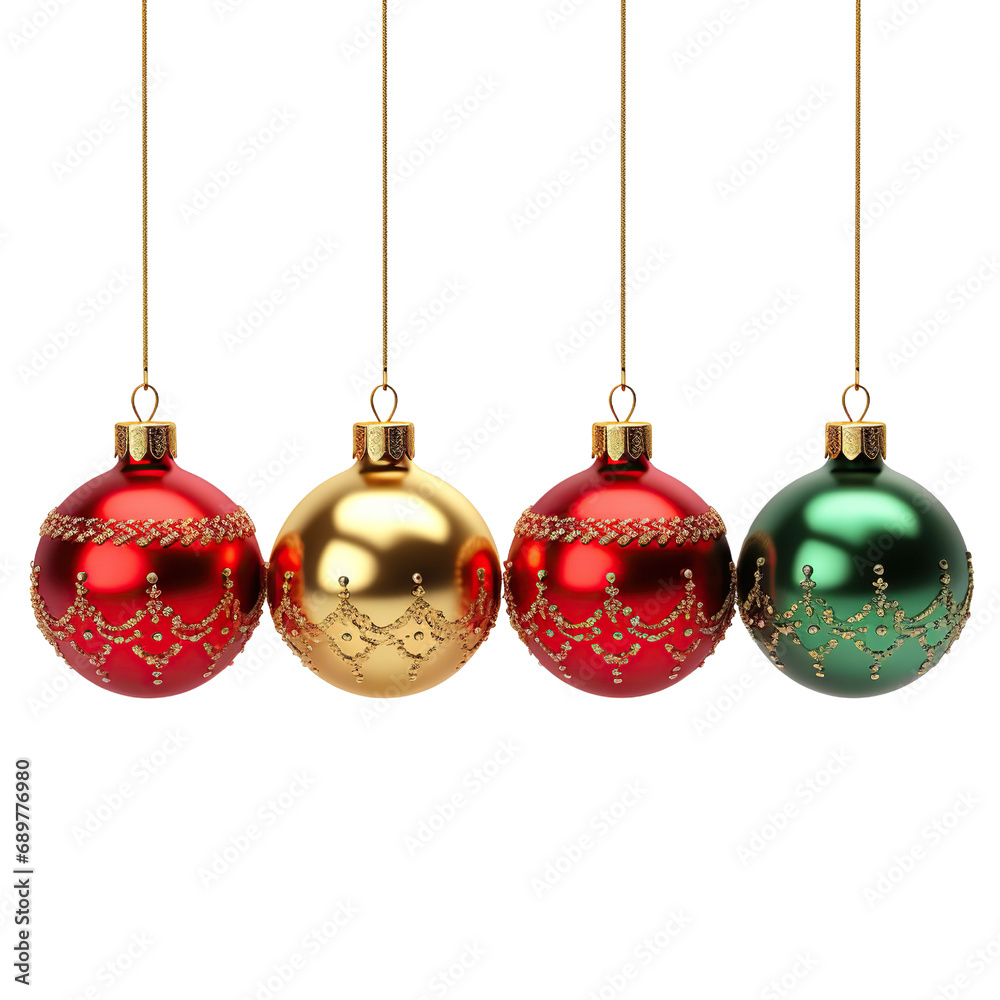 Christmas balls, Christmas ornaments, isolated on white background