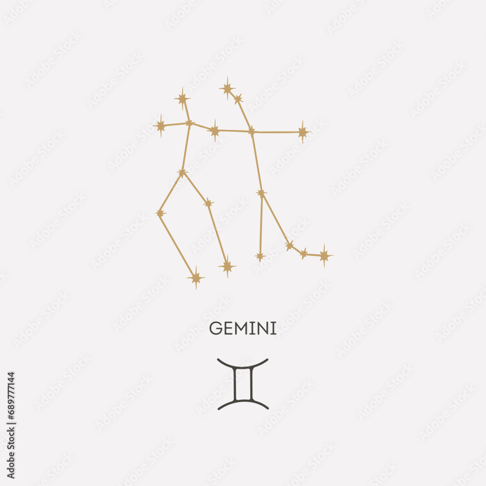 Gemini constellation vector illustration Gemini constellation vector illustration