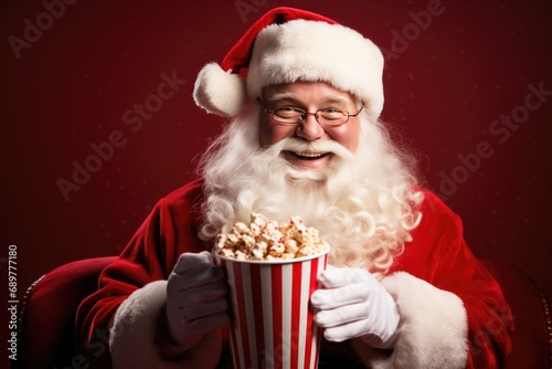 Santa Claus Watching a Movi...