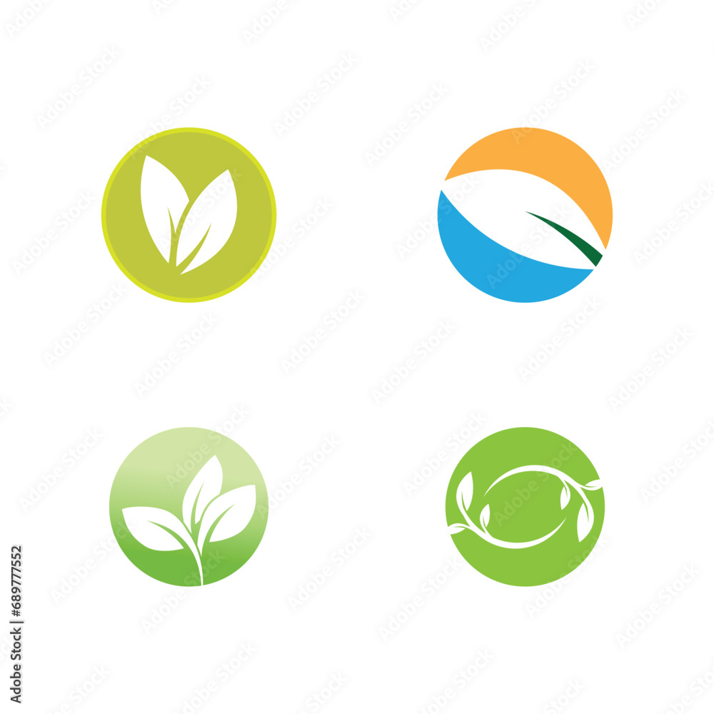 Leaf logo vector template element symbol design Leaf logo vector template element symbol design