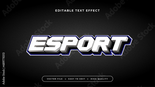 Black and white esport 3d editable text effect - font style