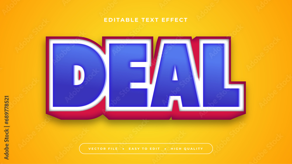 Colorful colourful deal 3d editable text effect - font style