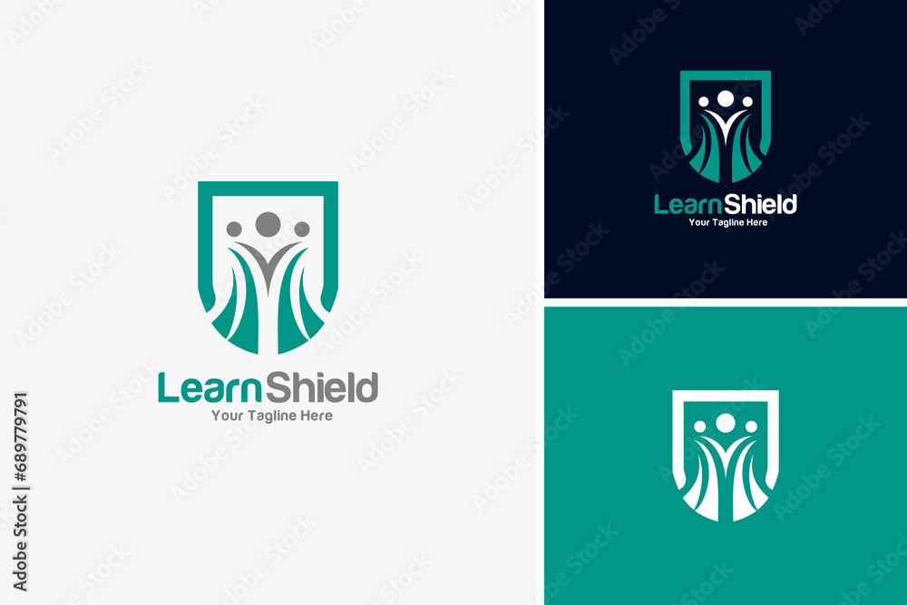 Shield protect education badge icon logo design vector template Shield protect education badge icon logo design vector template