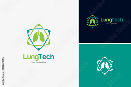 Minimalist lung yoga healthy icon logo design vector, health care logo design template