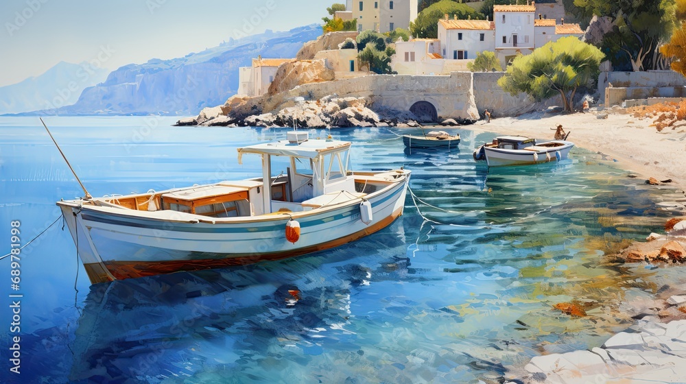 Naklejka premium Beaches and bays of the Mediterranean coast of Greece