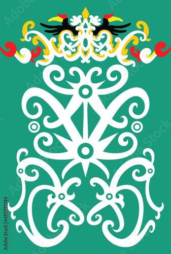 Motif Pattern Dayak kalimantan Design free Vector