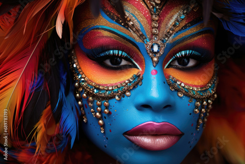 Woman's face with carnival makeup © Veniamin Kraskov