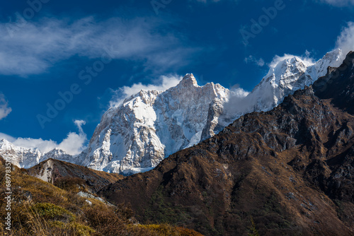 Mount kumbhakarna ( Jannu Base Camp ) in the himalayas of Nepal seen from Khambachen, Taplejung  © Jasper Neupane