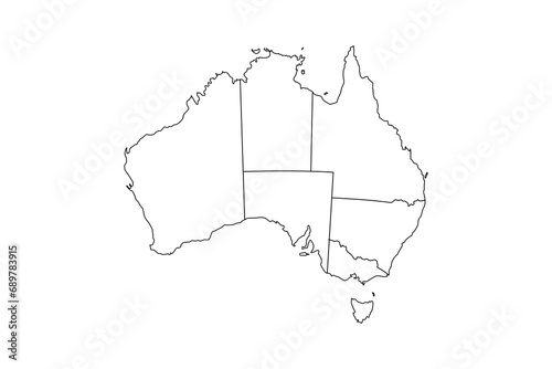 Australia map sketch outline in vector format on a white background photo