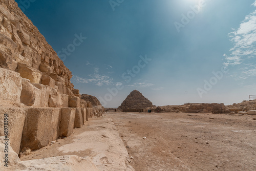   Base o Keops' pyramid. El Cairo . Egypt photo