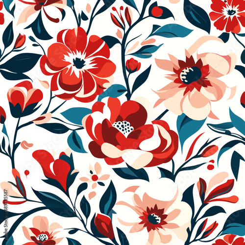 Seamless Flower Pattern Svg Illustration, Beautiful Flowers Pattern, Flowers Pattern, Seamless Flowers For Shirts, Bedsheet And More © Backgrounds Pro