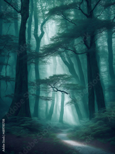 an elysian electrifying forest emerges from the stillness photo