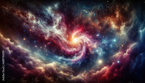 Nebula galaxies in space wallpaper background © Attila