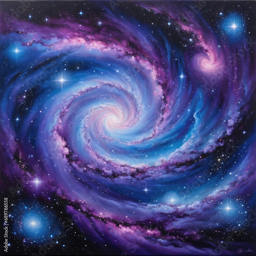 Night sky painting showcasing the Universe s wonders