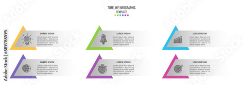 Business Infographic template. Vector design with icons and 6 options