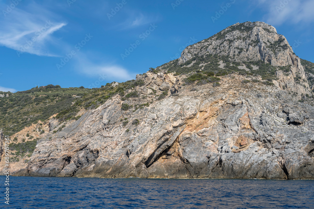  steep cliffs at Uomo cape, Argentario, Italy