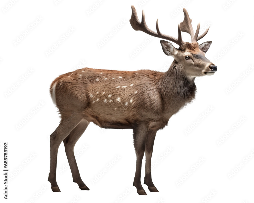Fototapeta premium Deer on a light, transparent background.