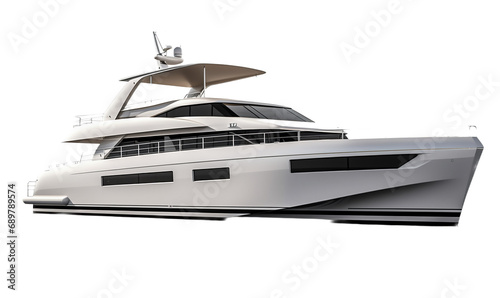 Luxury yacht isolated on white. Ship on a light transparent background. © michalsen