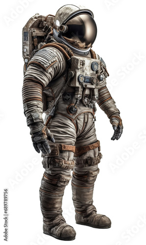 Astronaut suit on a light transparent background. PNG file. Generative artificial intelligence