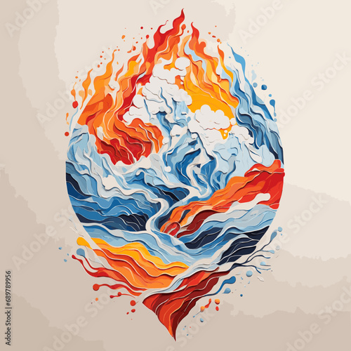 2d vector illustration global environmental , Environmental protection and industrial pollution

