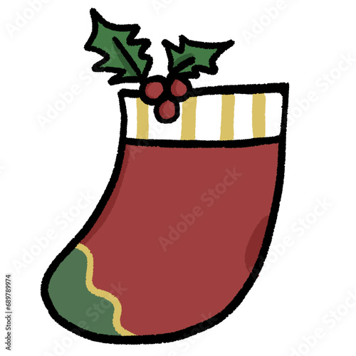 christmas stocking with gifts, winter, present, decorate