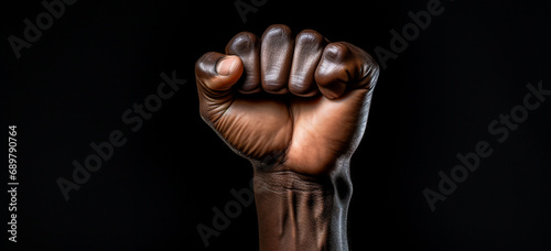 Black Clenched fist raised up, black lives matter, blackout tuesday,