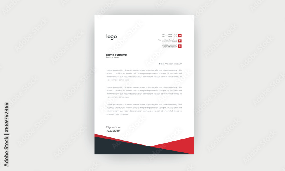 Simple and Creative letterhead template design Simple and Creative letterhead template design