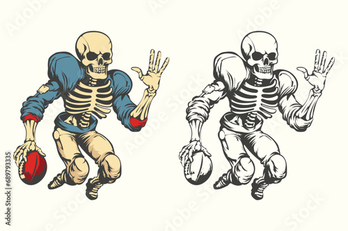 American football Skeleton Vector