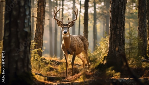 A Majestic Deer Amidst a Serene Forest
