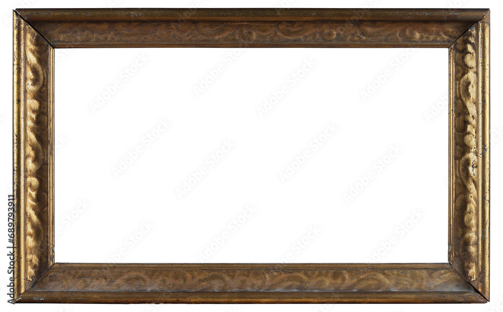 Fototapeta premium Antique picture frame on a transparent background, in PNG format.