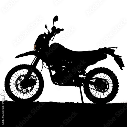 Motocross motorcycle silhouette on transparent background PNG