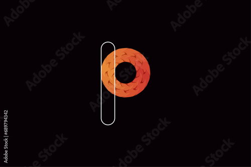 p letter logo. abstract triangle pixel logo design. letter pixel logo design. p logo. p multi-color logo. 
