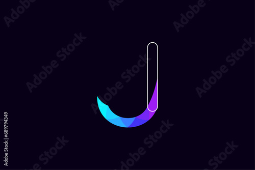 J letter logo. abstract triangle pixel logo design. letter pixel logo design. j logo. j multi-color logo. 
