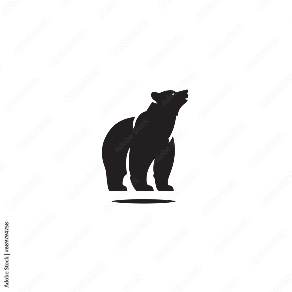 No-Nonsense Bear Silhouette - Black Vector Bear Silhouette
