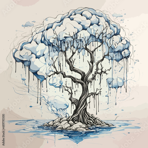 2d vector illustration global environmental , Environmental protection and industrial pollution
