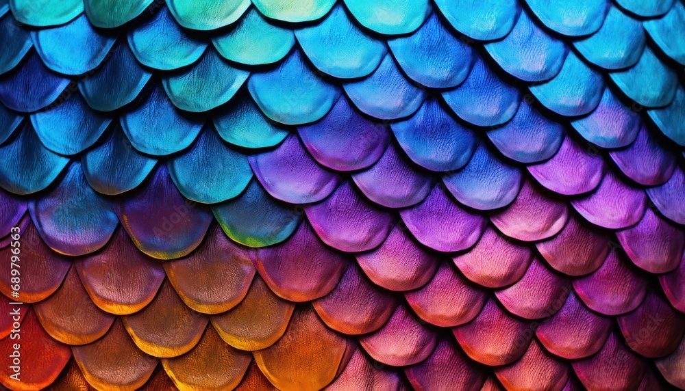 A Close-Up of Colorful Fish Scales A Close-Up of Colorful Fish Scales