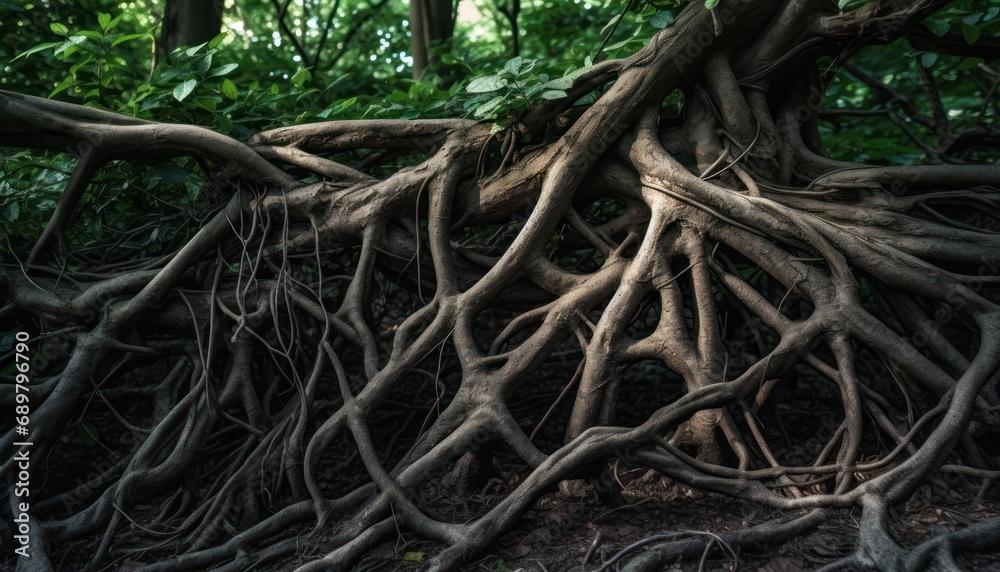 A Majestic Tree with Extensive Roots