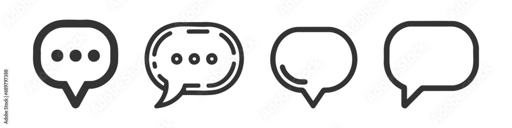 Speech bubble thin line icon set. Vector icon pack, collection Speech bubble thin line icon set. Vector icon pack, collection