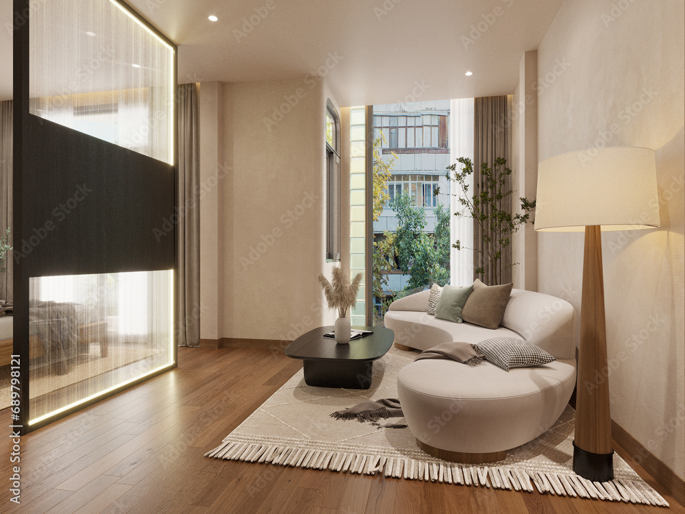 Fototapeta premium modern working office, 3d rendering