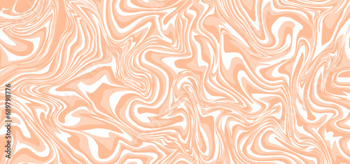 Peach fuzz liquid marbled background. Vector illustration