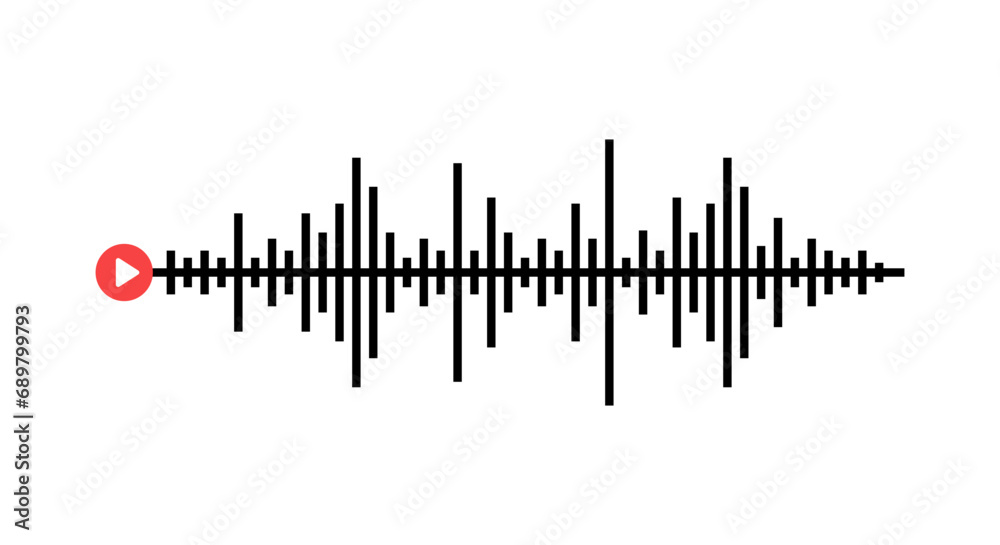 Soundwave, Music Soundwave, Radio Signal, Music Volume, Volume Symbol, Play Symbol, Music Streaming Vector, Streaming Music Illustration, Music Bars, Vector Illustration